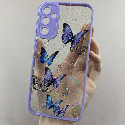 Чохол для Samsung Galaxy A24 4G чохол з метеликами із захистом камери на телефон самсунг а24 4г бузковий a0i, фото 1