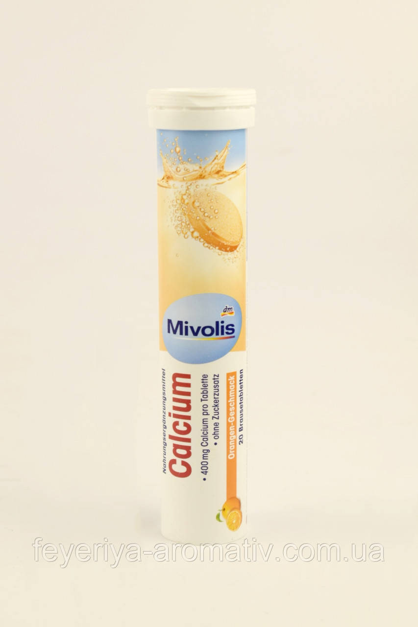 Шипучі вітаміни Mivolis Calcium зі смаком апельсина і грейпфрута 20 таблеток (Німеччина)