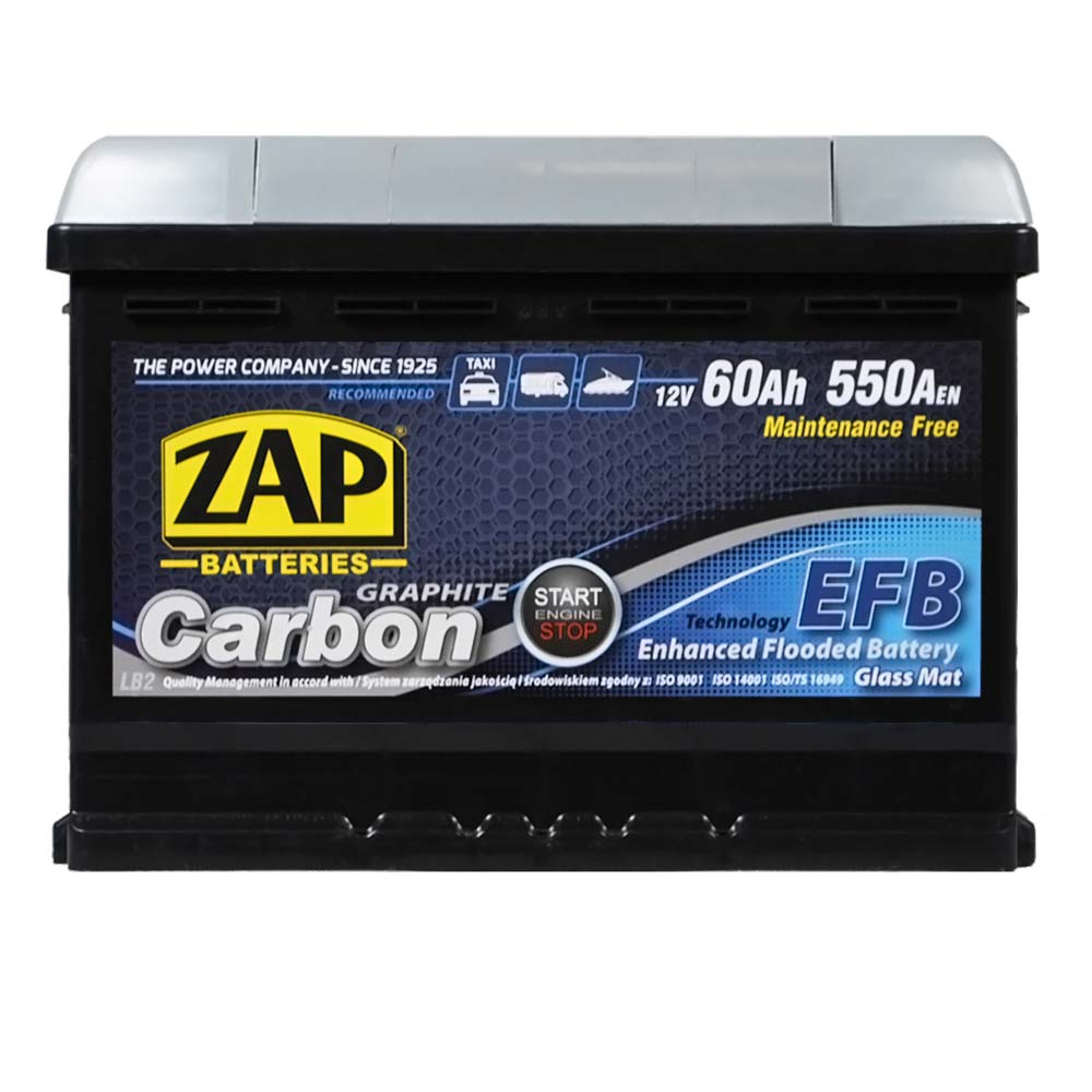 ZAP Carbon EFB  60Аh 550А R+ (560 08) (LB2)(h=175)