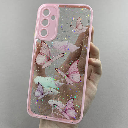 Чохол для Samsung Galaxy A24 4G чохол з метеликами із захистом камери на телефон самсунг а24 4г рожевий a0i, фото 1