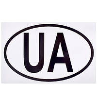 Наклейка знак "UA" ч/б (90х140мм) на прозрачной плёнке (АМ)