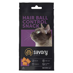 Savory Snack Hair-ball Control - Ласощі для котів подушечки для контролю появи вовняних грудочок 60 гр