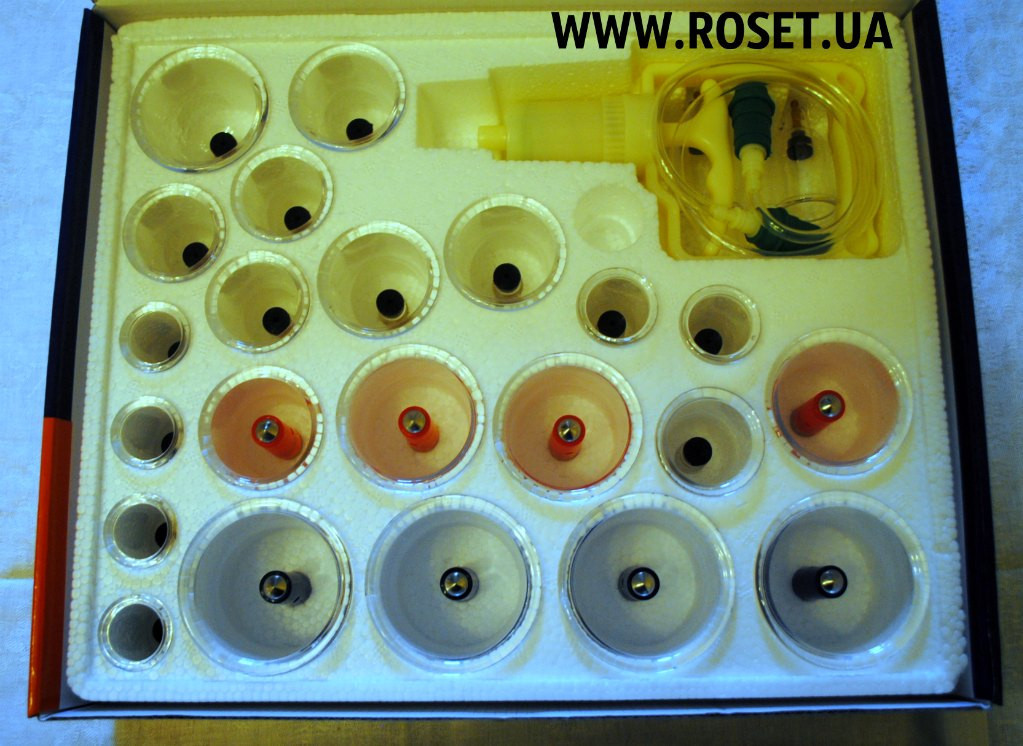 Магнітні масажні банки Bao Yi Pull Out A Vacuum Apparatus (24 шт+насос), фото 1