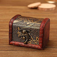 Элегантная деревянная мини шкатулка органайзер для ювелирных изделий Золотистый