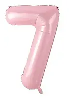 Фольгированный воздушный шар Balun цифра 7 розовая, 30" 76 см