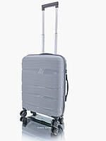 Дорожный чемодан ручная кладь S пластиковый полипропиленовый Voyage super me на 4-х колесах серый