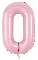 Фольгированный воздушный шар Balun цифра 0 розовая, 30" 76 см