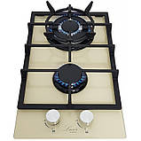 Варильна поверхня газова кремова дві конфорки, Турбогірка, Газ-контроль, Німеччина — Luxor PGM BG, фото 2