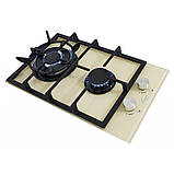 Варильна поверхня газова кремова дві конфорки, Турбогірка, Газ-контроль, Німеччина — Luxor PGM BG, фото 3