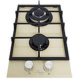 Варильна поверхня газова кремова дві конфорки, Турбогірка, Газ-контроль, Німеччина — Luxor PGM BG, фото 5