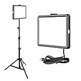 Світлодіодна прямокутна лампа 19х12,5см Ring Fill Light з кольоровими фільтрами та штативом 2м для фото відео, фото 2