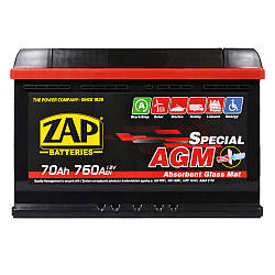 ZAP AGM  70Ah 760A R+ (L3) (570 02)