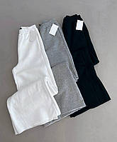Утепленные женские штаны палаццо (черные, белые, серые) 42-46 и 48-52 размеры