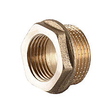 Футорка латунна 1 ⁇ НР х 1/2 ⁇ ВР штампована А0704-1А, фото 3