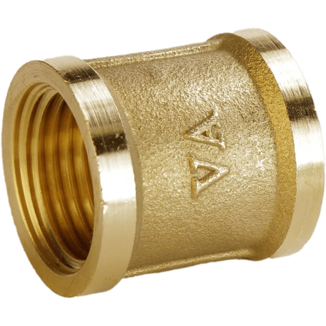 Муфта латунна 1/2 ⁇ ВР х 1/2 ⁇ ВР штампована укорочена А0305А