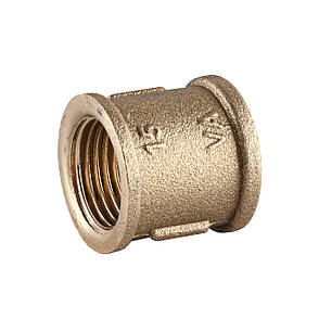 Муфта латунна 1/2 ⁇ ВР х 1/2 ⁇ ВР штампована укорочена А0305А, фото 2
