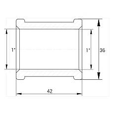 Муфта латунна 1 ⁇ ВР х 1 ⁇ ВР літейна А0303А, фото 4