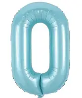 Фольгированный воздушный шар Balun цифра 0 голубая, 30" 76 см