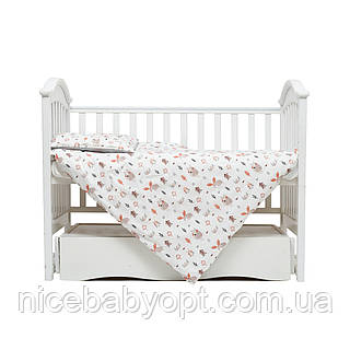 Сменная постель 4 эл Twins Zoo, grey, серый