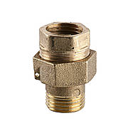 Згін розбірний прямий латунний 1/2 ⁇ ВР х 1/2 ⁇ НР литейний (американка) 1504Б