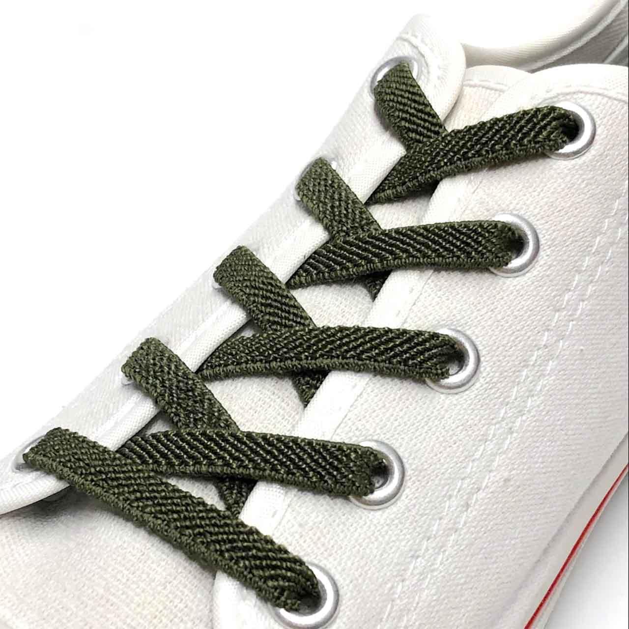 Шнурки резиновые для обуви (70см) плоские, цвет хаки, ширина 7мм. - фото 1 - id-p2007111686