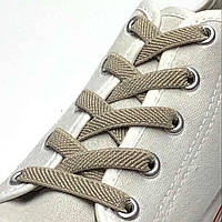 Шнурки резиновые для обуви (70см) плоские, цвет бежевый, ширина 7мм.
