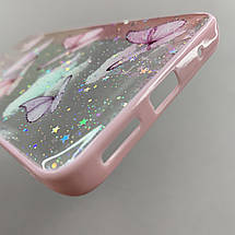Чохол для Motorola G22 чохол з метеликами із захистом камери на телефон моторола г22 рожевий a0i, фото 4