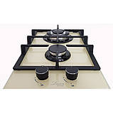 Варильна газова поверхня бежева дві конфорки, Турбогіречко, Газ-контроль, Німеччина — Luxor PGM BG2, фото 4