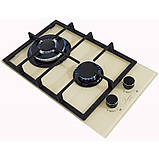 Варильна газова поверхня бежева дві конфорки, Турбогіречко, Газ-контроль, Німеччина — Luxor PGM BG2, фото 2