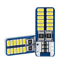 Світлодіод 12V Т10 Canbus Білий SMD 24-3014 360° 1,5W 380Lm №17