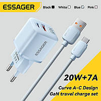 Зарядний пристрій Essager 20W GaN PD , USB + Type C QC 3.0 PD 3.0