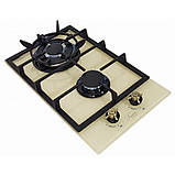 Варильна поверхня газова бежева дві конфорки, Турбогіречка, Газ-контроль, Німеччина — Luxor PGM BG1, фото 2