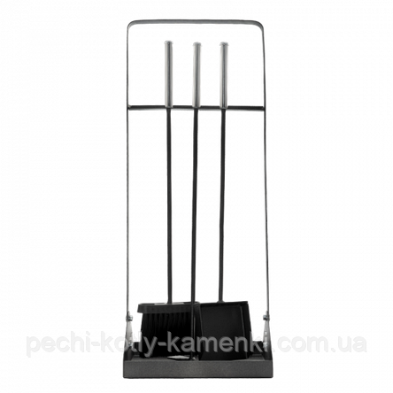 Набір для чищення каміну, печі Montana: щітка, кочерга, совок + тримач, фото 2