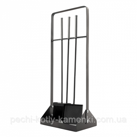 Набір для чищення каміну, печі Montana: щітка, кочерга, совок + тримач, фото 1