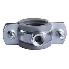 Хомут у зборі CR 1/2" (20-23 мм) з гвинтом-шурупом 8*80 і дюбелем у уп., сірий, фото 3