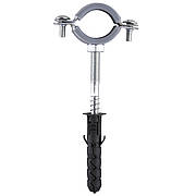 Хомут у складі CR 3/4 (25-30 мм) з гвинтом-шурупом 8*80 і дюбелем у уп., сірий