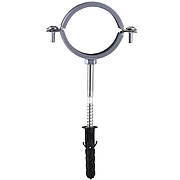 Хомут у зборі CR 2" (59-65 мм) з гвинтом-шурупом 8*100 і дюбелем у уп., сірий