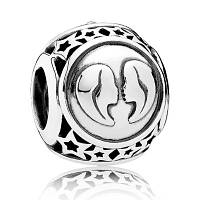 Срібна намистина, срібний шарм "Знак зодіака Близнюки" Pandora, Пандора 791938