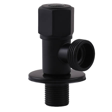 Кран кульовий угловой Professional 1/2″X3/4″ NV-QP888 BLACK, фото 1
