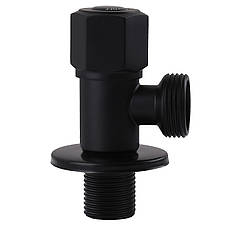 Кран кульовий угловой Professional 1/2″X3/4″ NV-QP888 BLACK, фото 3