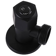 Кран кульовий угловой Professional 1/2″X3/4″ NV-QP888 BLACK, фото 4