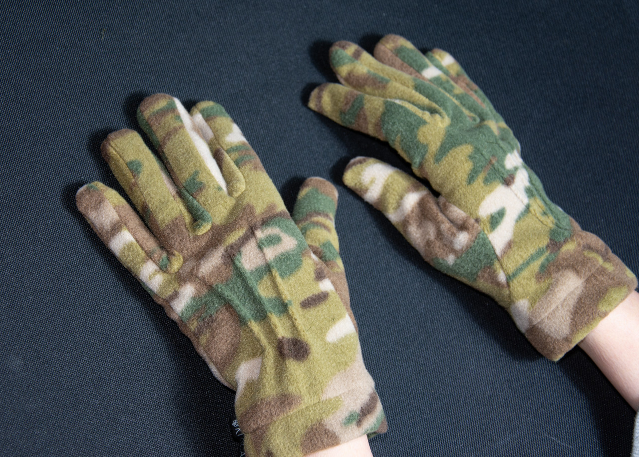 Перчаткі чоловічі  9 розмір флісові щильність 320 грм/м.кв. мультикам, фото 1