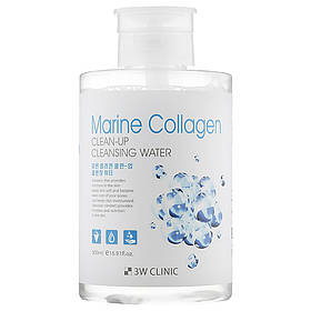 Міцелярна очищаюча вода з морським колагеном 3W Clinic Marine Collagen Clean-Up Cleansing Water 500 мл