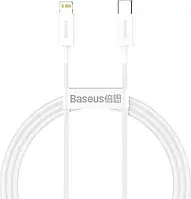 USB кабель для зарядки и передачи данных Lightning/Type-C 1м белый Baseus