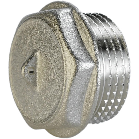 Заглушка нікельована 2 НР штампована з контрольним отвором А1096Ако (нк) VA