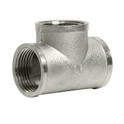 Трійник SOLOMON 1″х1/2″х1″ ВВВ нікель 8202, фото 1
