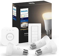Philips Hue Стартовый комплект White (Bridge, Dimmer, лампа E27 White 3шт) Baumar - Купи Это