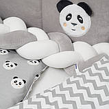 Постільний комплект Twins Panda на 7 предметів, grey, фото 2