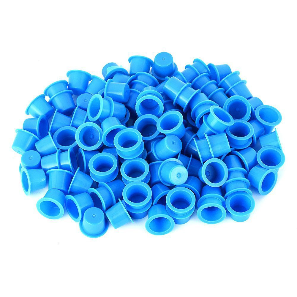 Капcи для пігментів пластикові, розмір S, блакитні, 100 шт.