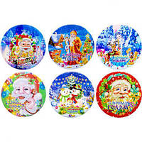 Від 16 шт. Магніт круглий "Новый Год" D-3  купити дешево оптом в інтернет-магазині